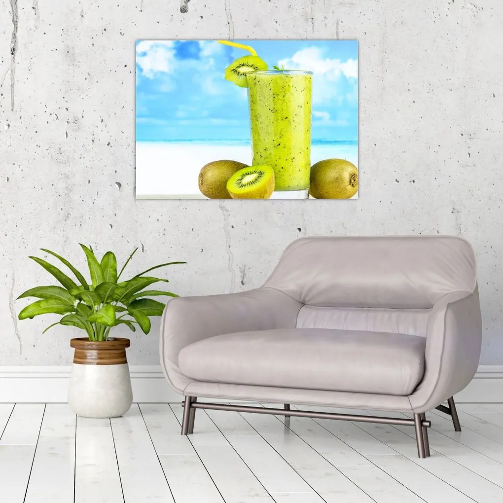 Tablou pe sticlă - smoothie kiwi (70x50 cm)