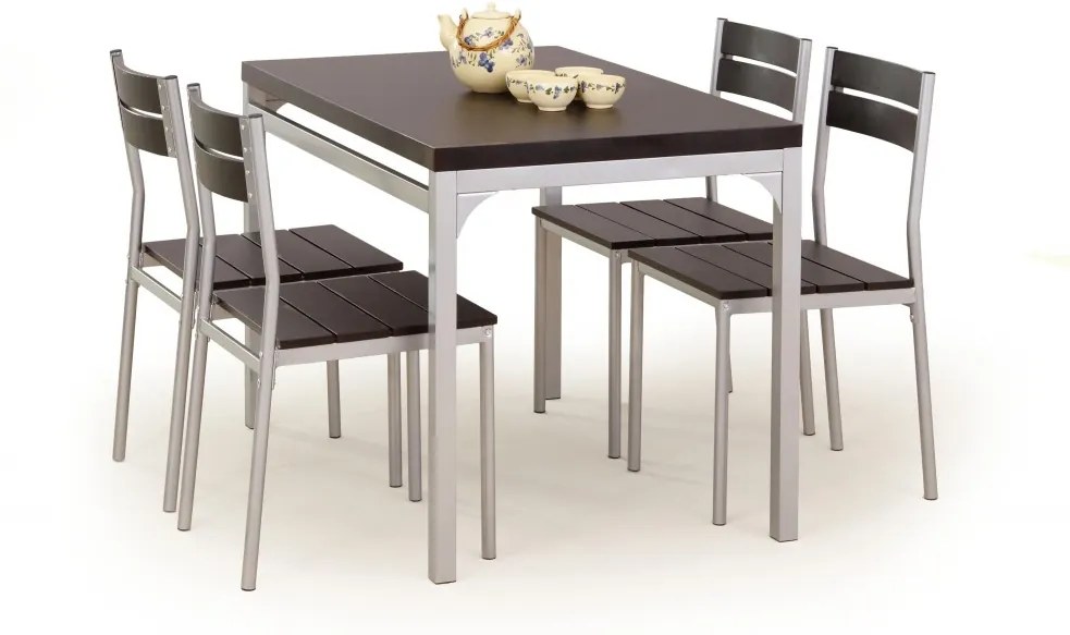 MALCOLM set masă + 4 scaune wenge