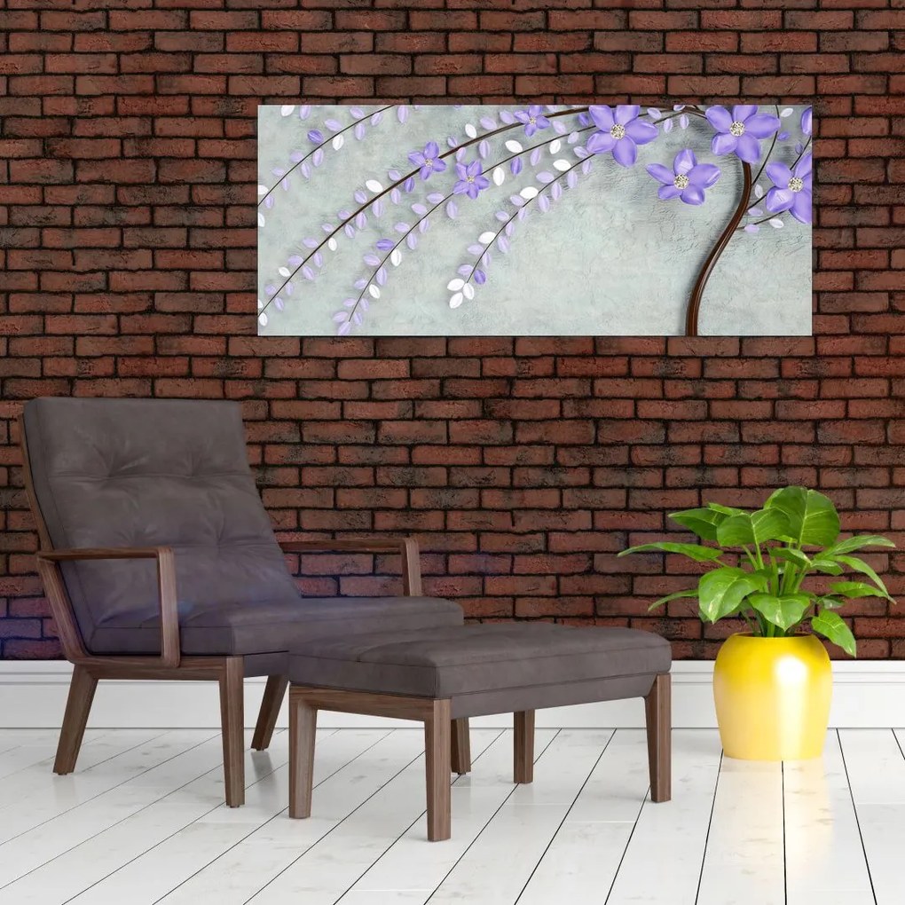 Tablou - ploaie violetă (120x50 cm)