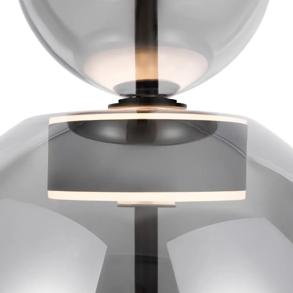 Lustra/Pendul LED design modern decorativ Bangkok 25cm, fumuriu