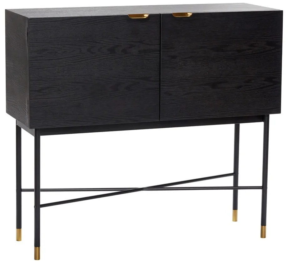 Comodă din lemn de frasin Hübsch Norm, negru