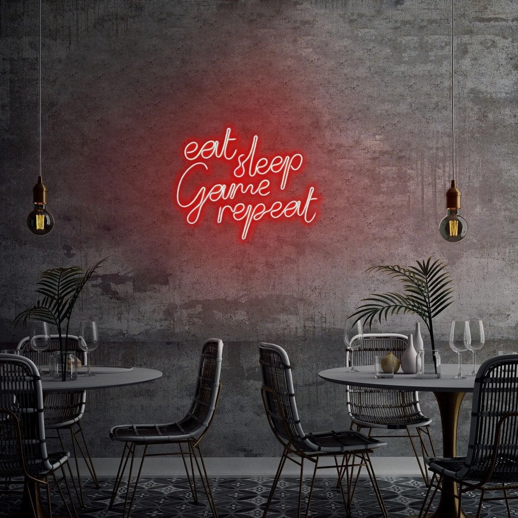 Aplica de Perete Neon eat sleep game repeat, 51 x 41 cm