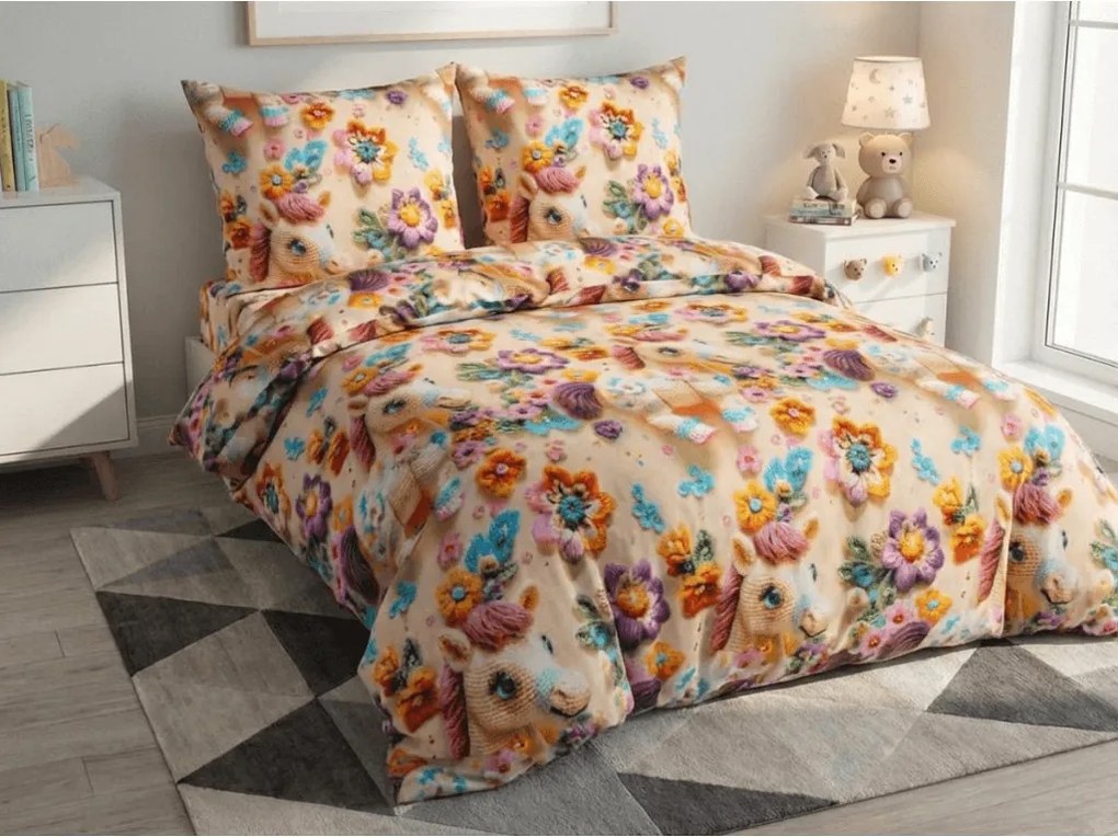 Lenjerie de pat din microfibra pentru copii PONYBLOOM colorata Dimensiune lenjerie de pat: 70 x 80 cm | 140 x 200 cm