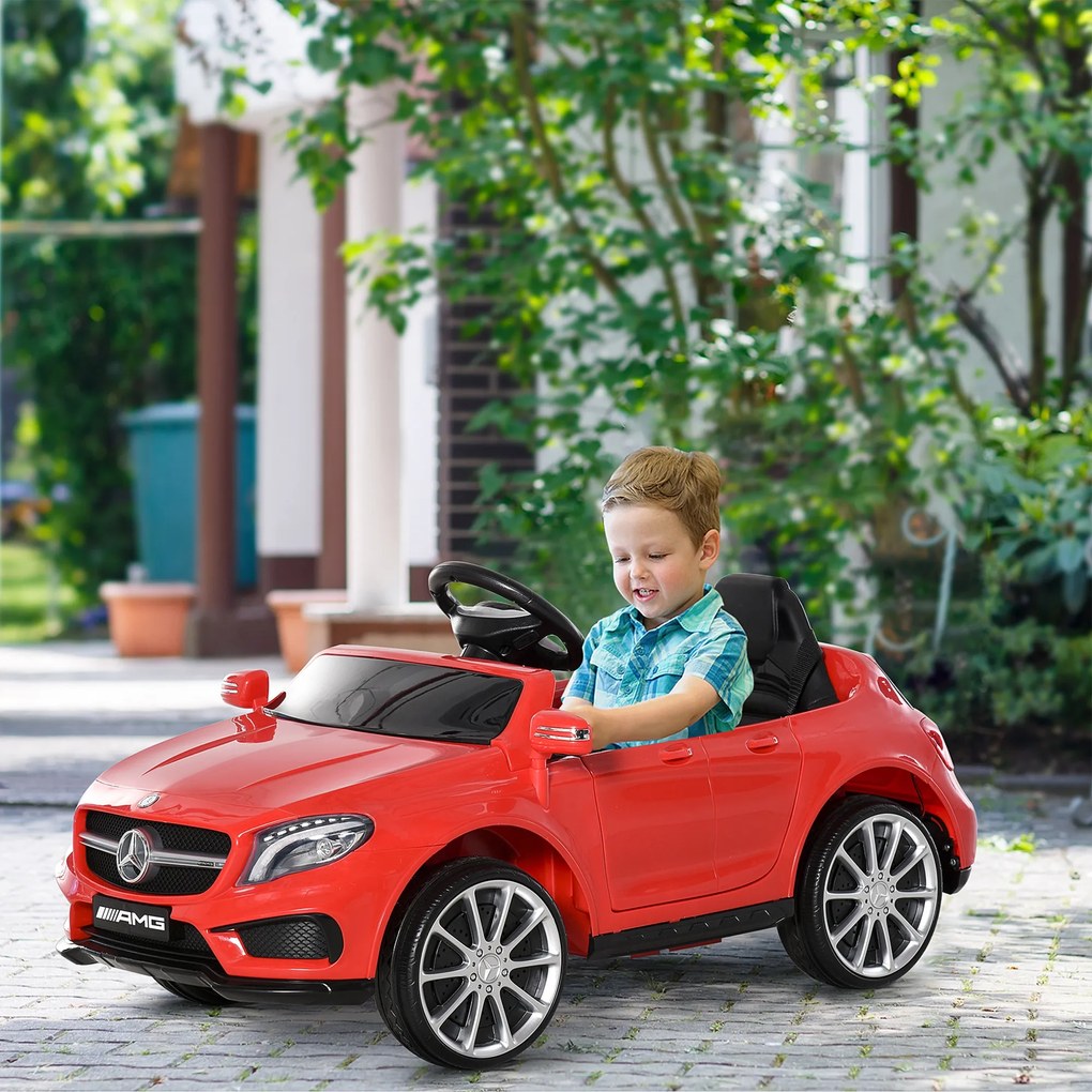 HOMCOM Mașină Electrică pentru Copii, Mercedes GLA Electric pentru Copii 3+ ani, cu Telecomandă, Faruri și Muzică, 100x58x46 cm, Roșie | Aosom Romania