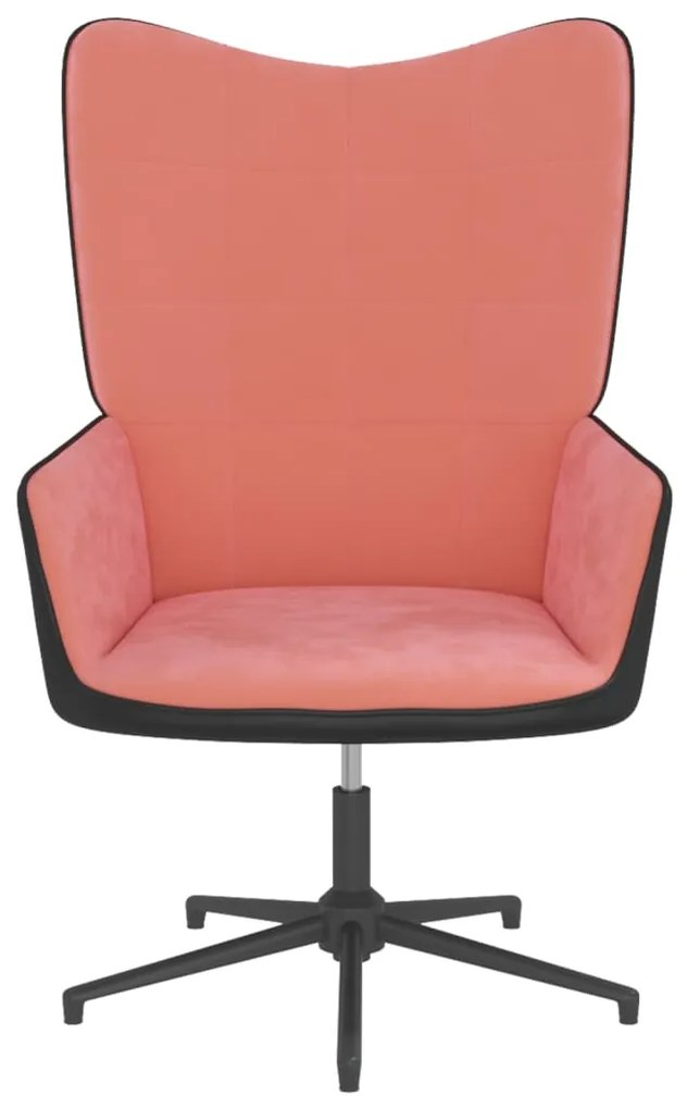 327835 vidaXL Scaun de relaxare, roz, catifea și PVC