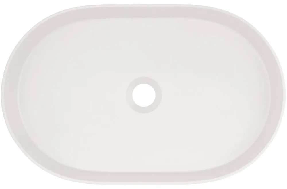 Lavoar pe blat compozit alb Deante Silia, oval, 55 cm Alb mat