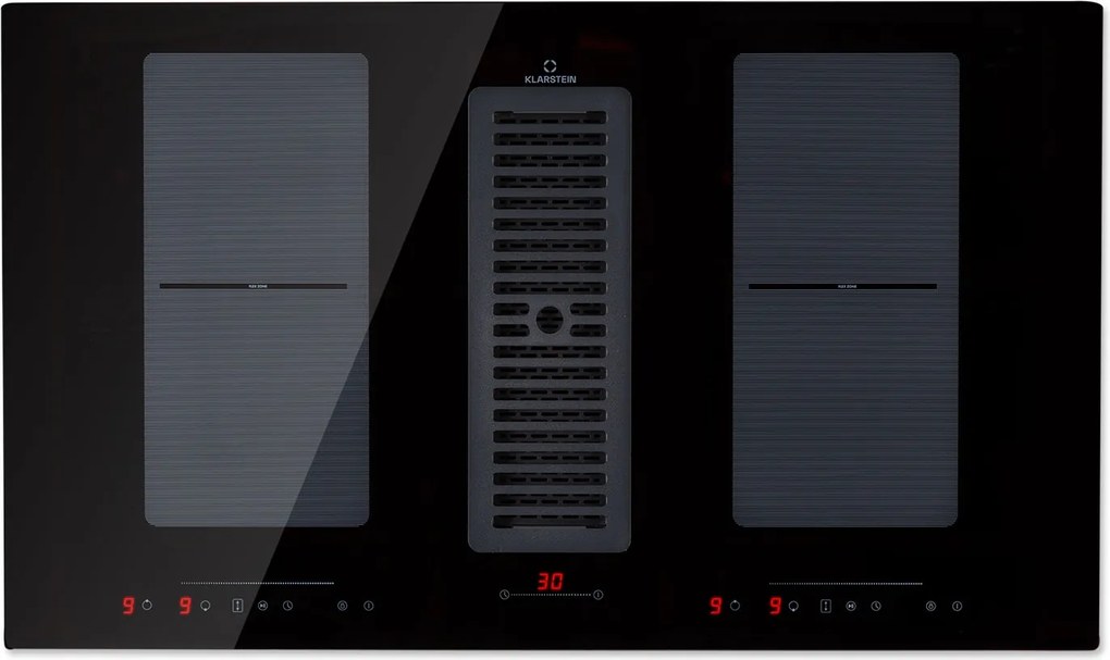 Klarstein Full House Down Air System, aragaz cu inducție + hotă, 477 m³/h, clasa de eficiență energetică A