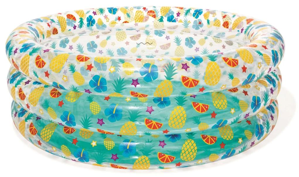 Piscina gonflabila pentru copii 150 x 53 cm,445 Litri, Fructe tropicale + Kit reparatie