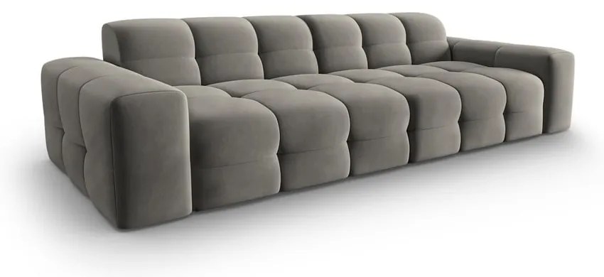 Canapea gri cu tapițerie din catifea 255 cm Kendal – Micadoni Home