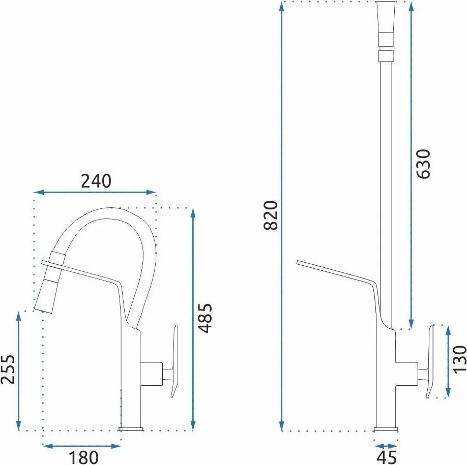 Baterie bucatarie Rea Castor cupru periat