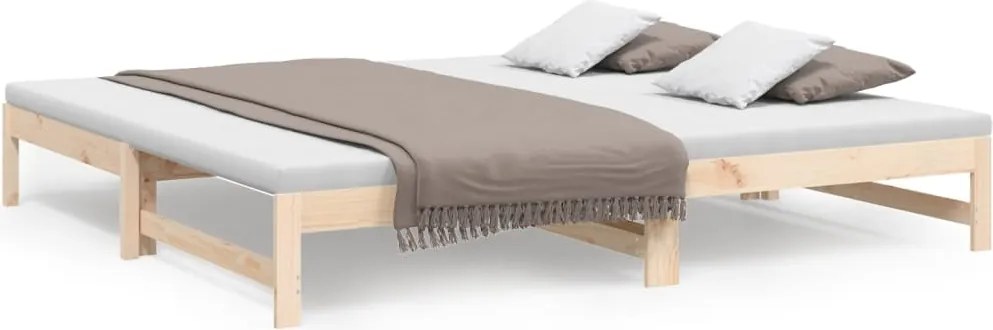 vidaXL Pat de zi extensibil, 2x(90x200) cm, lemn masiv de pin