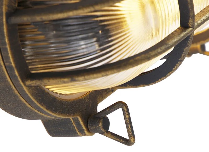 Lampă de perete și plafon auriu/alamă ovală IP44 - Noutica