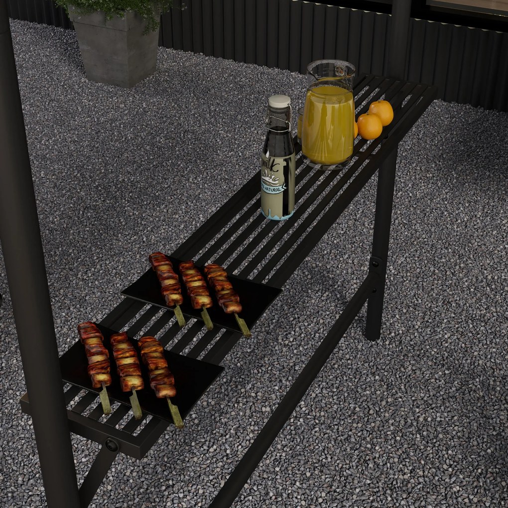 Outsunny Cort pentru grătar, acoperiș pentru grătar, rezistent la intemperii, inclus buzunare laterale, 277 x 149 x 230 cm, Gri închis | Aosom Romania