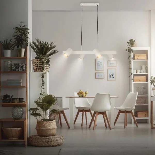 Briloner 4058044 - Candelabru suspendat pe cablu ERA 4xGU10/10W/230V, crem