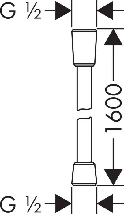 Furtun de dus, Hansgrohe Isiflex, 1.6m, alb mat, 28276700
