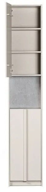 Dulap modular crem din lemn masiv de pin 40x210 cm Basu – WOOOD