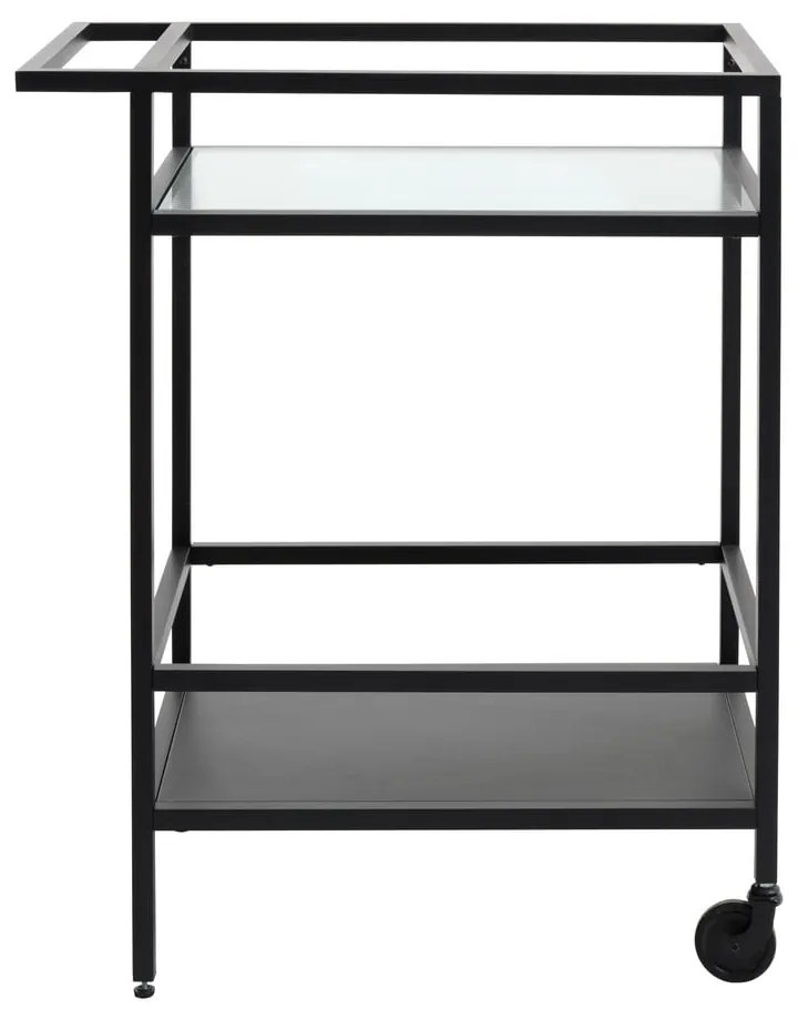 Măsuță de servire cu roți din sticlă 42x70 cm Bronco – Unique Furniture