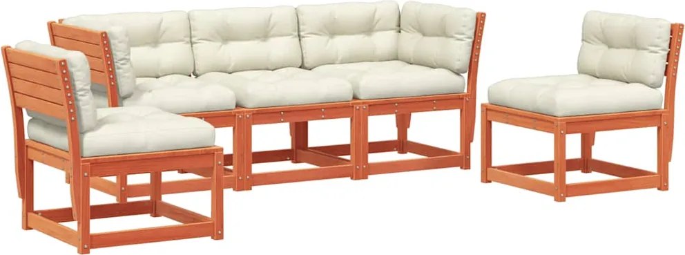 vidaXL Set mobilier de grădină cu perne, 5 piese, lemn masiv de pin