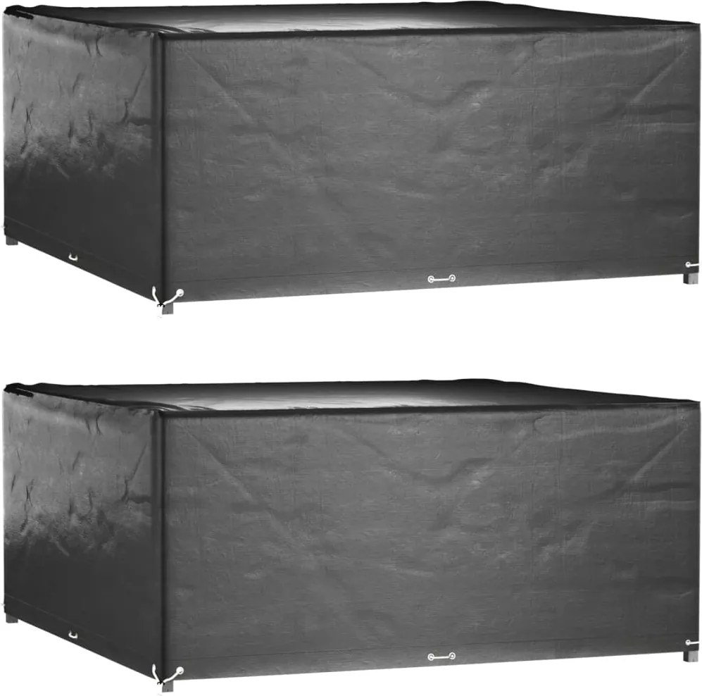 vidaXL Huse mobilier grădină, 2 buc, 16 ocheți, 300x300x75 cm, pătrat