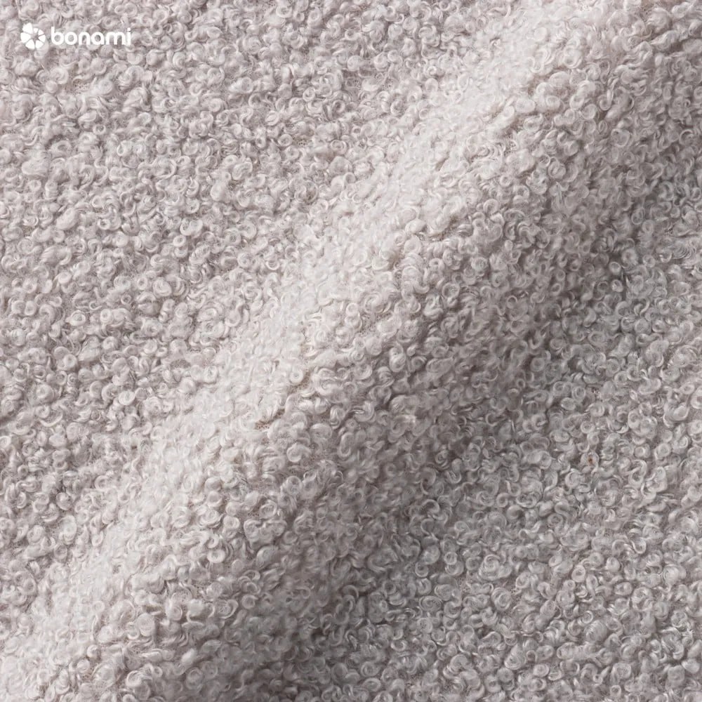 Taburet gri cu tapițerie din stofă bouclé Miuf – Miuform