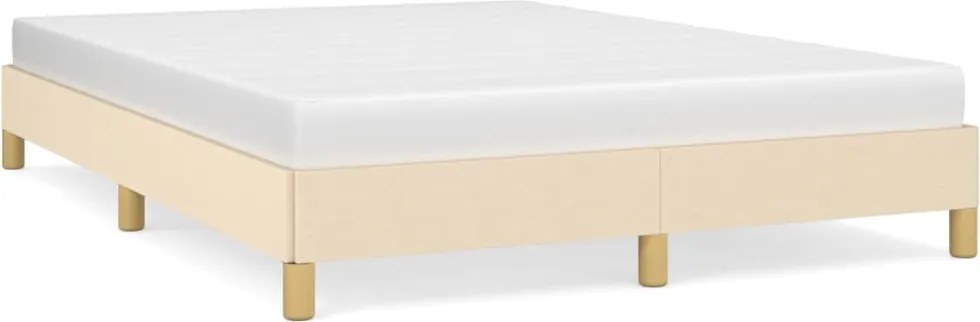 vidaXL Cadru de pat fără saltea, crem, 140x190 cm, textil