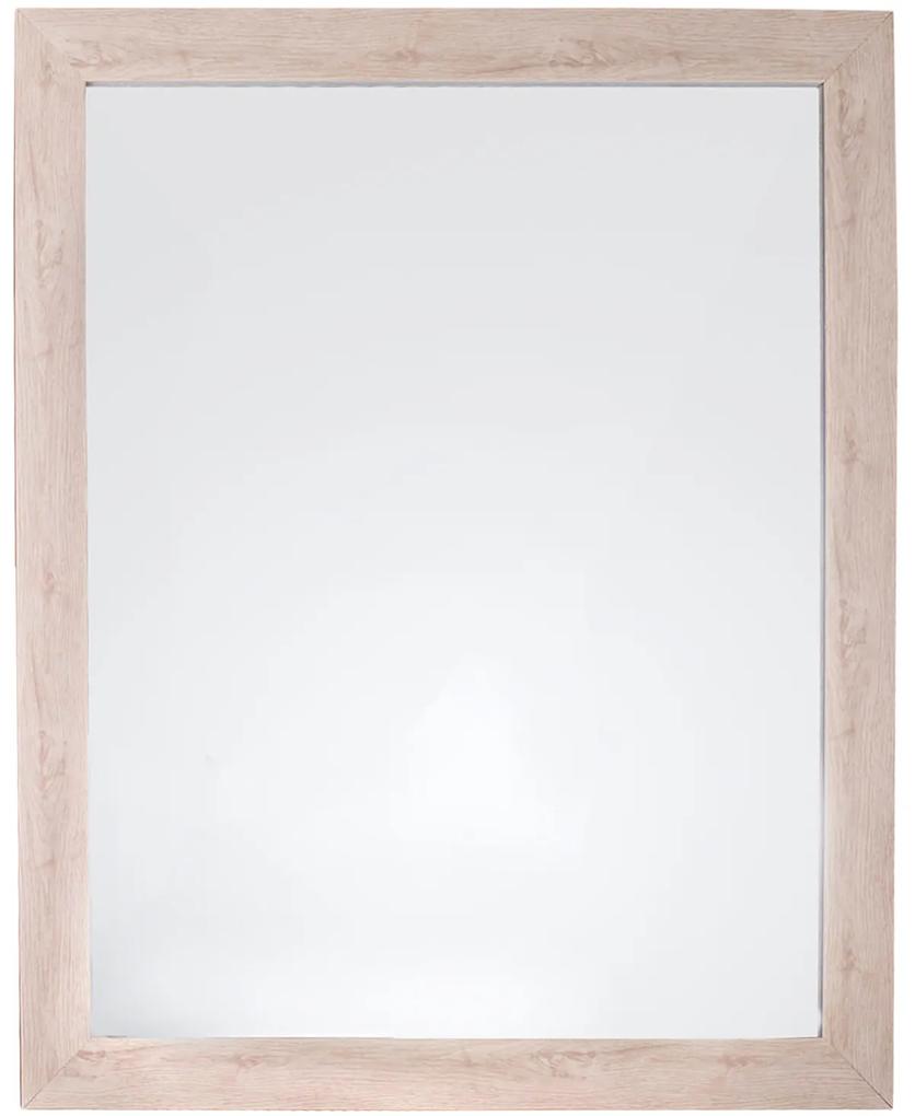 Oglinda de perete cu rama, culoare lemn natural 46x56x4 cm