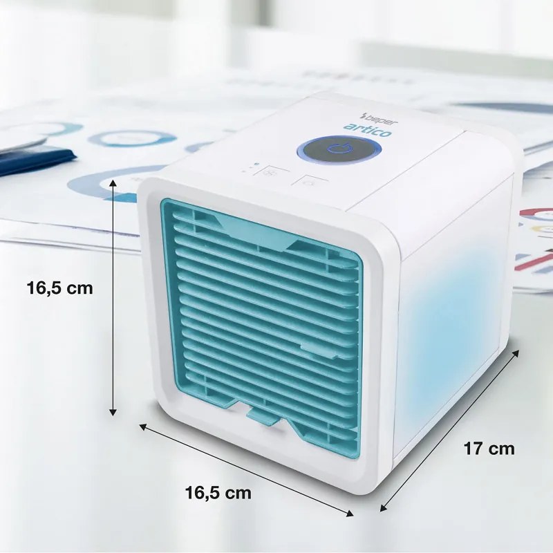 Resigilat: Racitor de aer Beper P206RAF200, 5 W, 3 viteze, Autonomie 8 ore, 750 ml, LED, USB, Alb