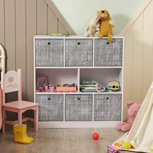 Set de 6 cutii de depozitare CURAN, gri