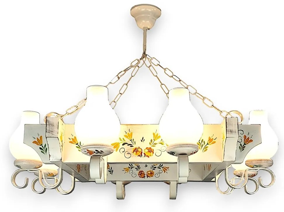 Candelabru fabricat manual din lemn pictat Queen 8L