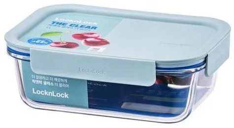 LOCKnLOCK Borcan dreptunghiular din sticlă CLEAR,1 l , mentă, 1 l