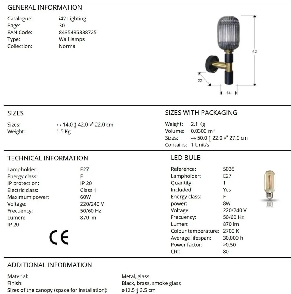 Aplica de perete design modern Norma