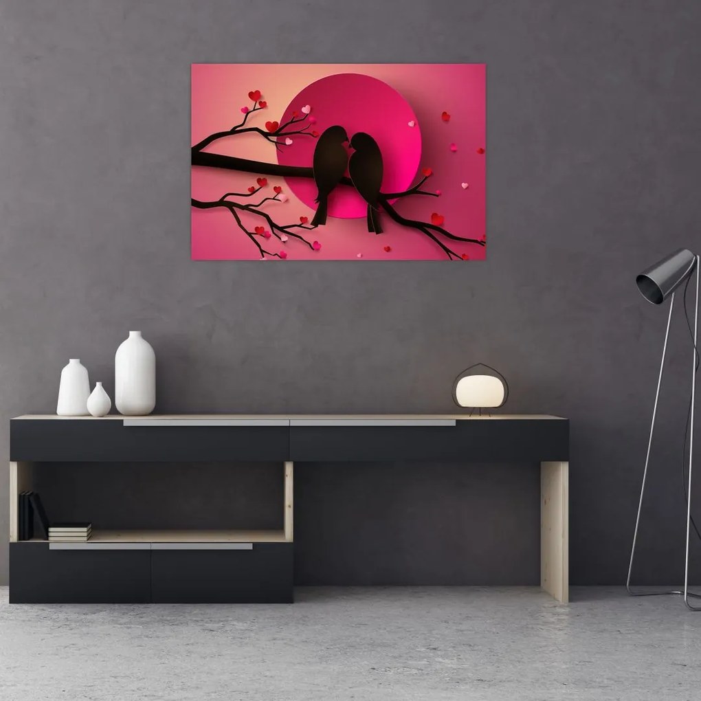 Tablou - Păsări îndrăgostite (90x60 cm)
