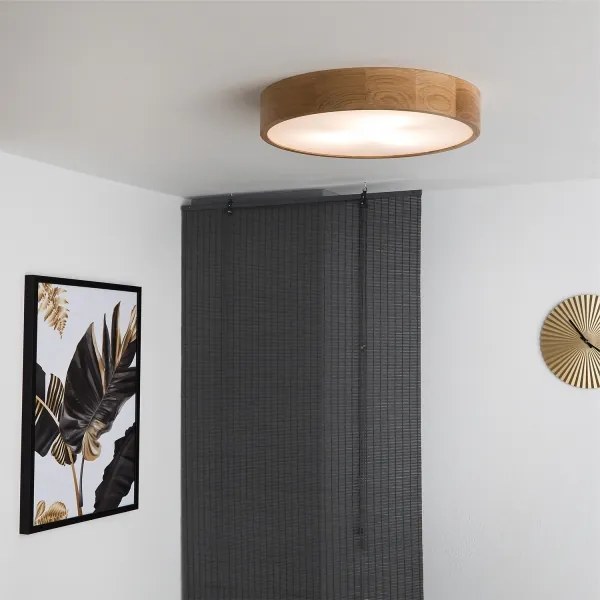 Brilagi - Plafonieră LED RGBW dimabilă CARVALHO, 3xE27/9W/230V, Wi-Fi, stejar, Ø 47,5 cm