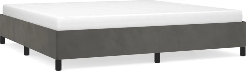 vidaXL Cadru de pat fără saltea, gri închis, 200x200 cm, catifea