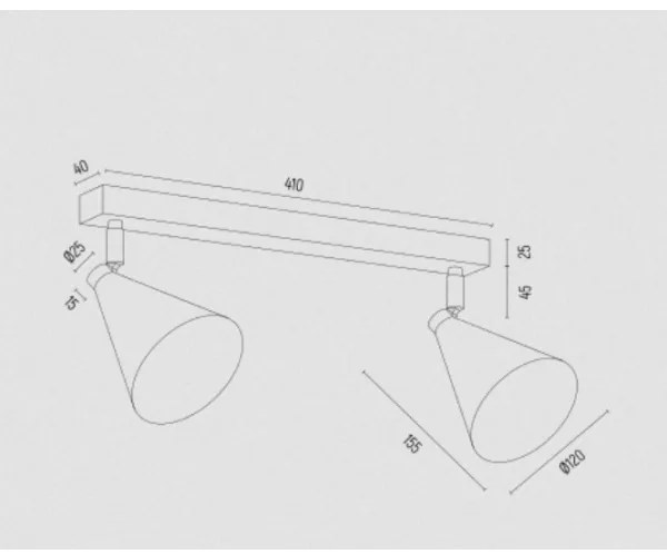Spot LUCINDA 2xE14/7W/230V negru Argon 7170