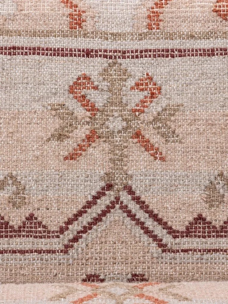 Fotoliu lounge kilim din lână și iută naturală cu structură din lemn de acacia, „Tierra”