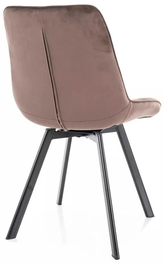 Scaun de bucătărie Albons Velvet, maro
