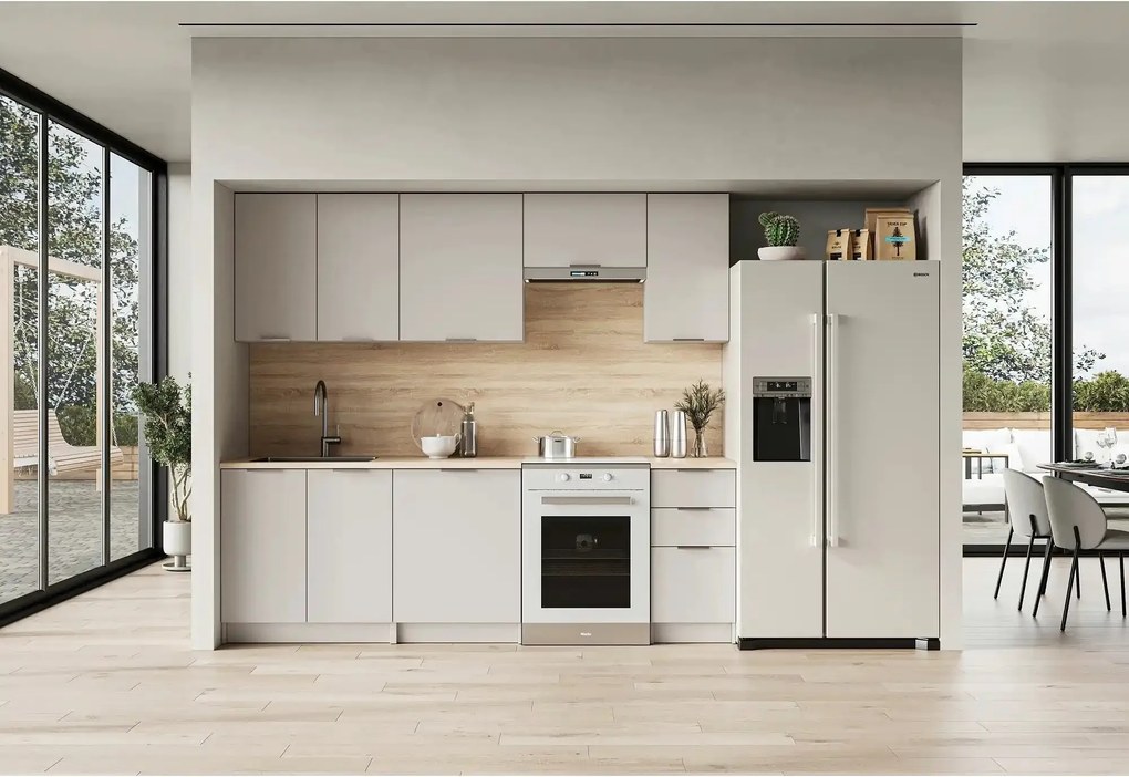 Set bucatarie BARCELONA , casmir/stejar sonoma, PAL, 240 cm