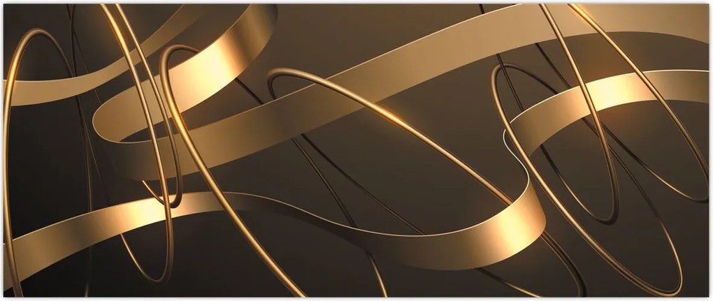 Tablou - Panglici de bronz (120x50 cm)