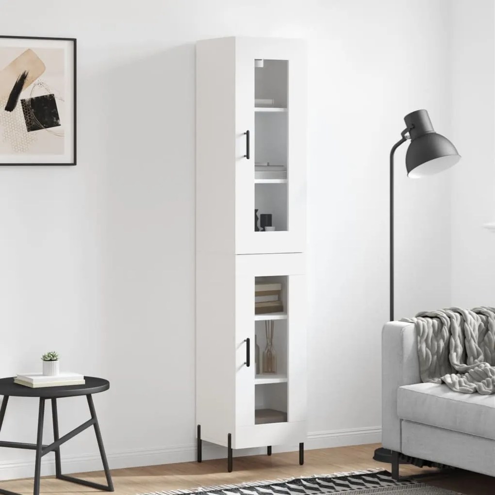 vidaXL Dulap înalt, alb, 34,5x34x180 cm, lemn prelucrat