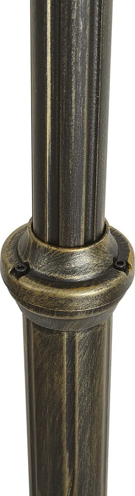 Felinar clasic de exterior negru cu auriu 200cm IP44 - Daphne