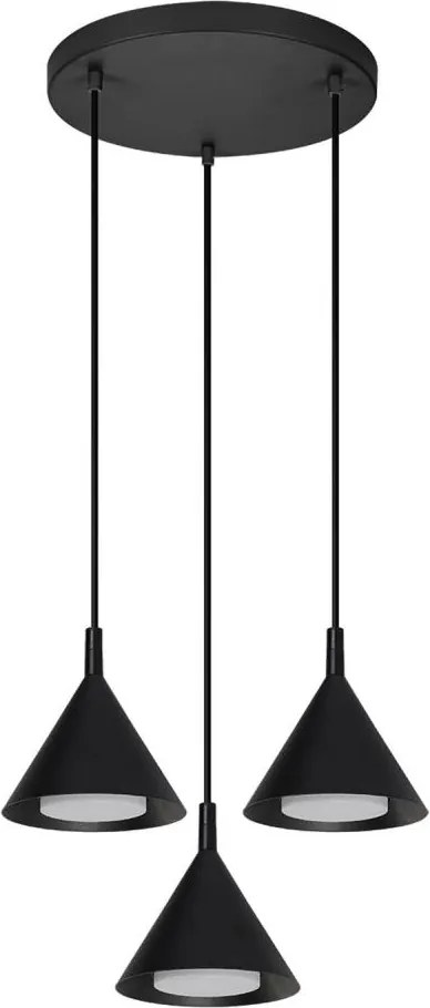 Brilagi - Lampă suspendată pe cablu CONE TRIPLE ROUND 3xGX53/15W/230V negru