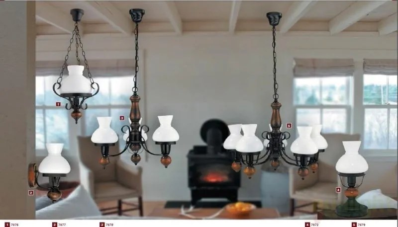 Candelabru rustic 5 brate, diam.64cm, Petronel 7079 RX
