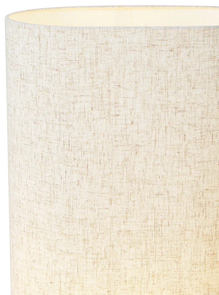 Lampă de podea Japandi din lemn cu abajur din in 70cm - Lamel