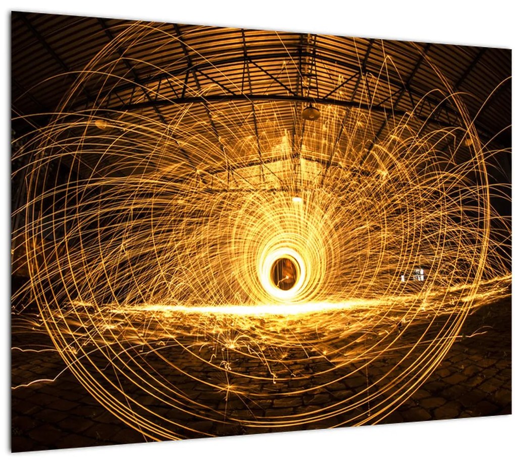 Tablou pe sticlă - Disc luminos (70x50 cm)