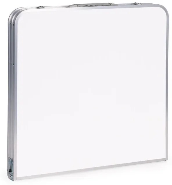 Masă de catering pliabilă 119,5 x 60 cm albă cu 4 scaune