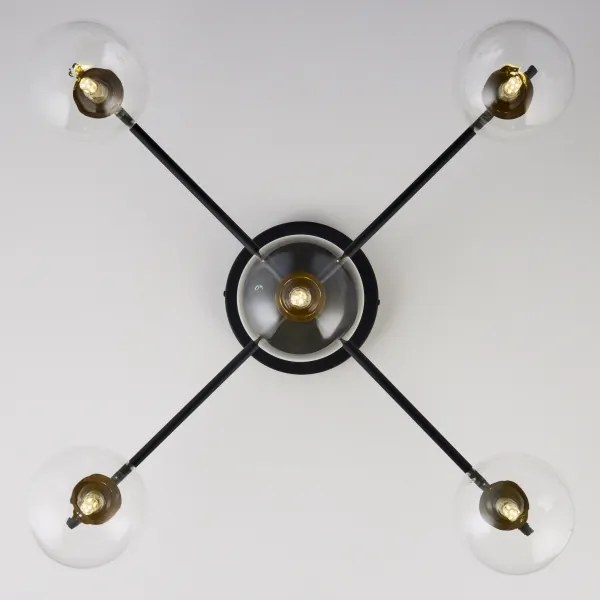 Lustră aplicată Jupiter 2035 FIGARO 5xG9/10W/230V negru/auriu/bej/transparent