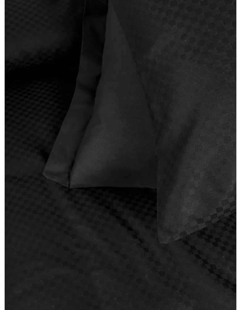 Lenjerie de pat neagră din bumbac ranforcé pentru pat de o persoană 140x200 cm Checkered – Mila Home Luxury