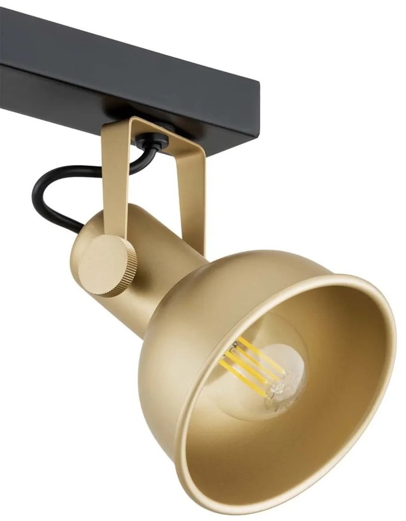 Lustra cu 4 spoturi directionabile design modern Lenora auriu, negru