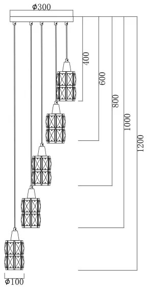 Globo 15760-5 - Lustră pe cablu WOLLI 5xE14/40W/230V